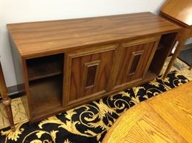 Vintage Walnut Three-Door Buffet Server - Detail