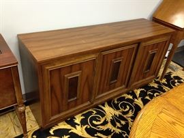 Vintage Walnut Three-Door Buffet Server 