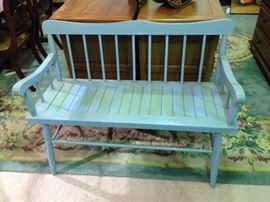 Light Blue Painted Entry Bench