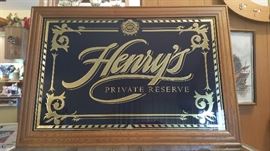 Framed foil print Henry's sign