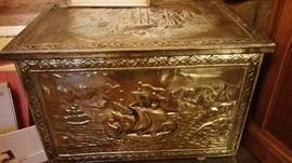 Metal coal box...nautical theme