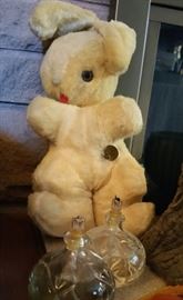 Musical Swiss stuffed rabbit