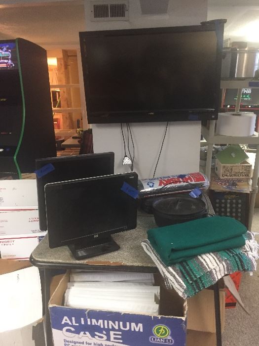 TV, monitors, shipping supplies