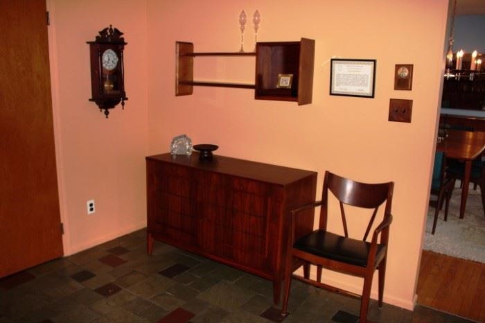 Cabinet, Side Chair, Clock, Wall Shelf and Decorative