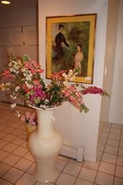 Large Urn with Floral and Art