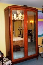 French Beveled Mirrored Armoire