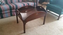 Drop leaf Mahogany Butler's Coffee Table.