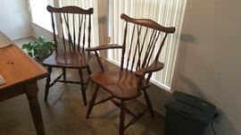 Beautiful, gorgeous early American Windsor chairs.  One arm and 3 straight Windsor chairs.