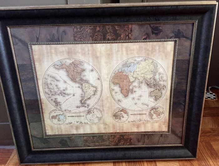 REDUCED: $10.00 Vintage Old World World Map:  27" x32 1/2"