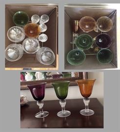 REDUCED: $3.00 a box Variety of Wine, Goblets, Blown and Cut glass 