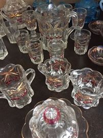 Some of the over 400 pieces of vintage children's glassware