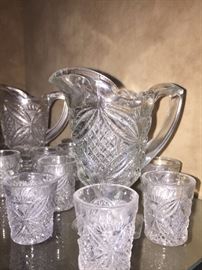 Vintage children's pitcher and glasses set