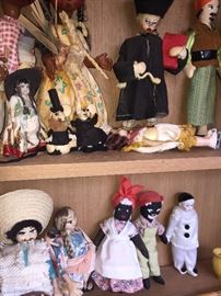 Some of the many vintage dolls