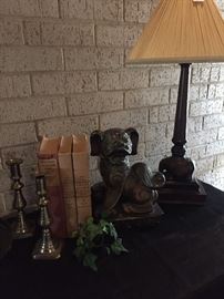 Brass foo dog and other accessories