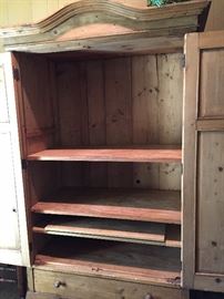 The pine armoire is great as an entertainment center or for storage.