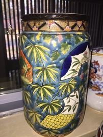 Large urn in brilliant colors