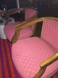 Two of four chairs on casters