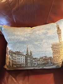 One of two companion pillows