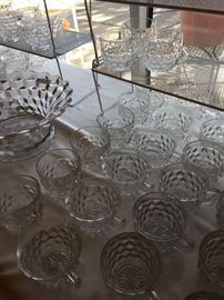 Fostoria punch cups and (inverted) base for a punch bowl