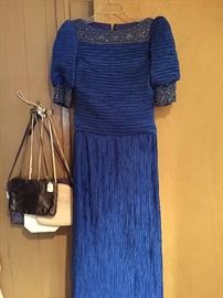 Rickie Freeman 75% silk evening dress; evening purses