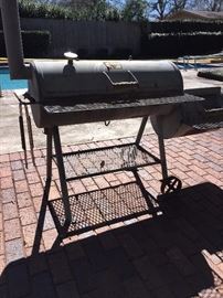 One of two outdoor grills