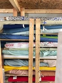 Most of the blue fabrics have been sold