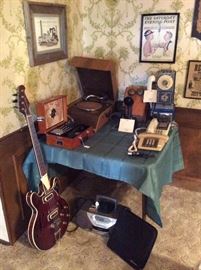Vintage phones and record player