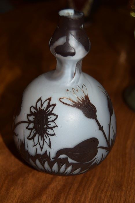 Cameo Glass French Vase~Devez 