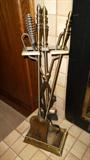brass fireplace set