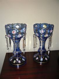 Pair of Bohemian lustres