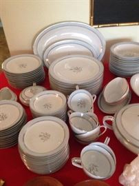 Noritake Blue Bell China: Serving for 12 with Serving Dishes