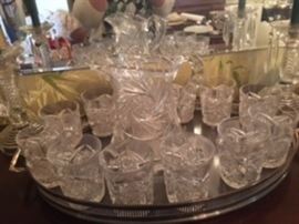 Crystal Pitcher and Glasses