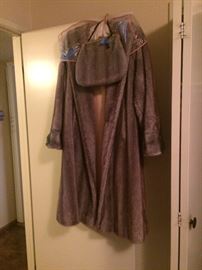 Vintage Faux Fur Coat and Purse