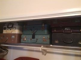Dozens of vintage luggage