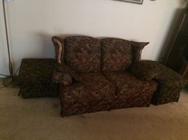 Floral Loveseat - matching ottomans