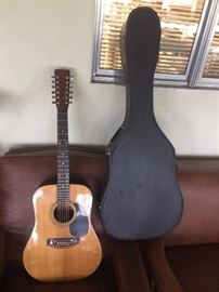 Westminster left handed guitar w/hard case