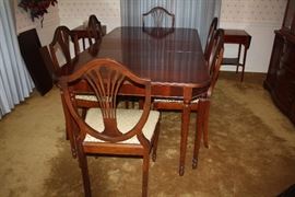 Mahogany Table and 6 Chairs