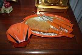 Vintage Bakelite Vanity Tray and Items