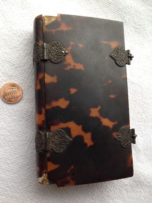 1818 Dutch Hymnal and Catechism printed in Haarlem, Holland, tortoise shell cover with silver clasps and buckles