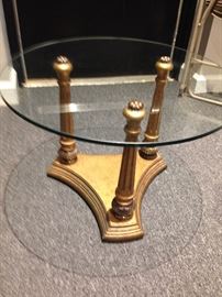 Cute little glass top end table, very chic!