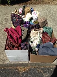 Yards of fabric, some upholstery fabric