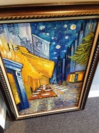 Nice 24x36 Van Gogh style Paris cafe oil painting