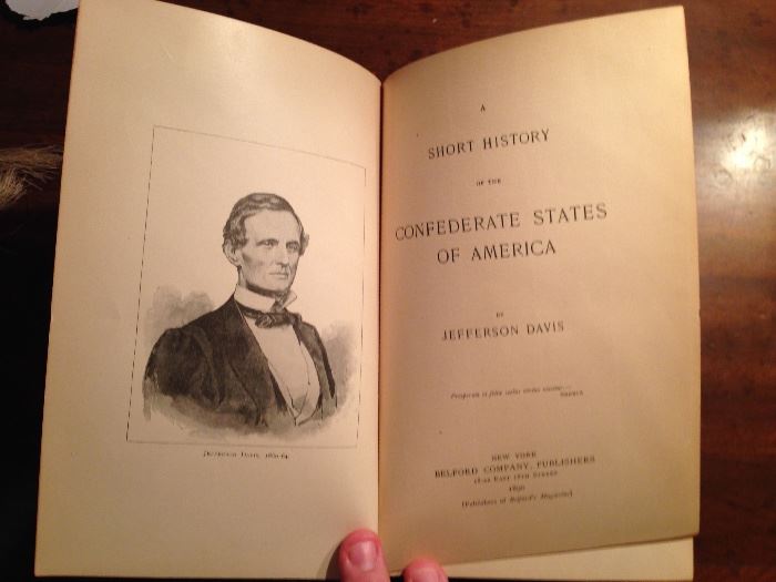 Nice copy, rebound, 1890, Jefferson Davis A Short History of the Confederate States