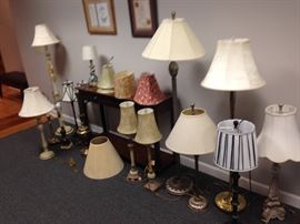An array of lamps