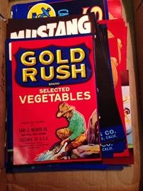 Vintage large can and fruit crate labels, $2, great for framing!