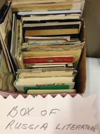 Box of Russian Literature and travel souvenirs, $25, also a bag of travel souvenirs from Israel