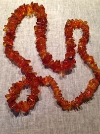 Amber nugget necklace