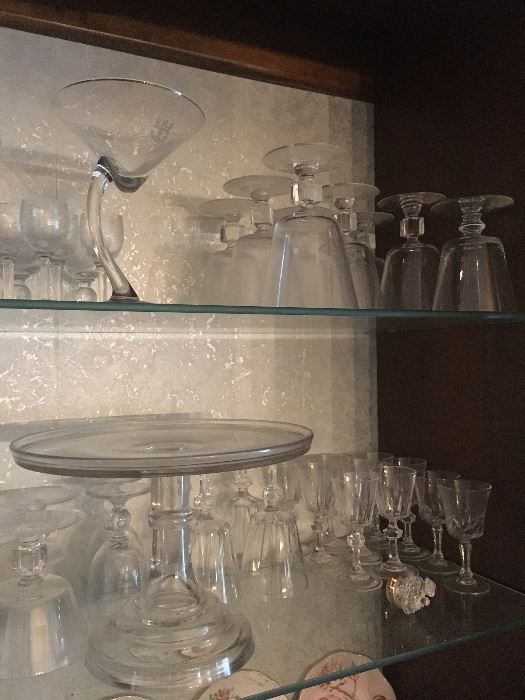 beautiful glassware, pedestle cake plates