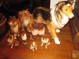 VINTAGE COLLIE FIGURINES....A LOT OF THEM!!