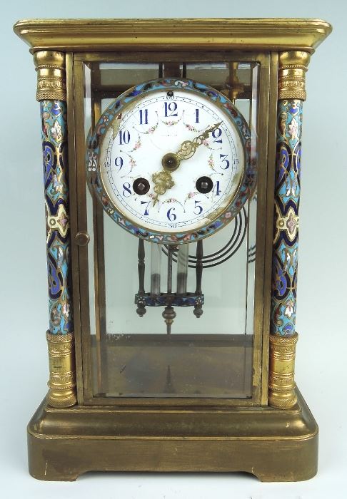 French Champleve Clock